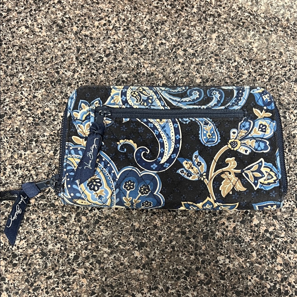 Vera Bradley Blue and Gold Floral Wallet